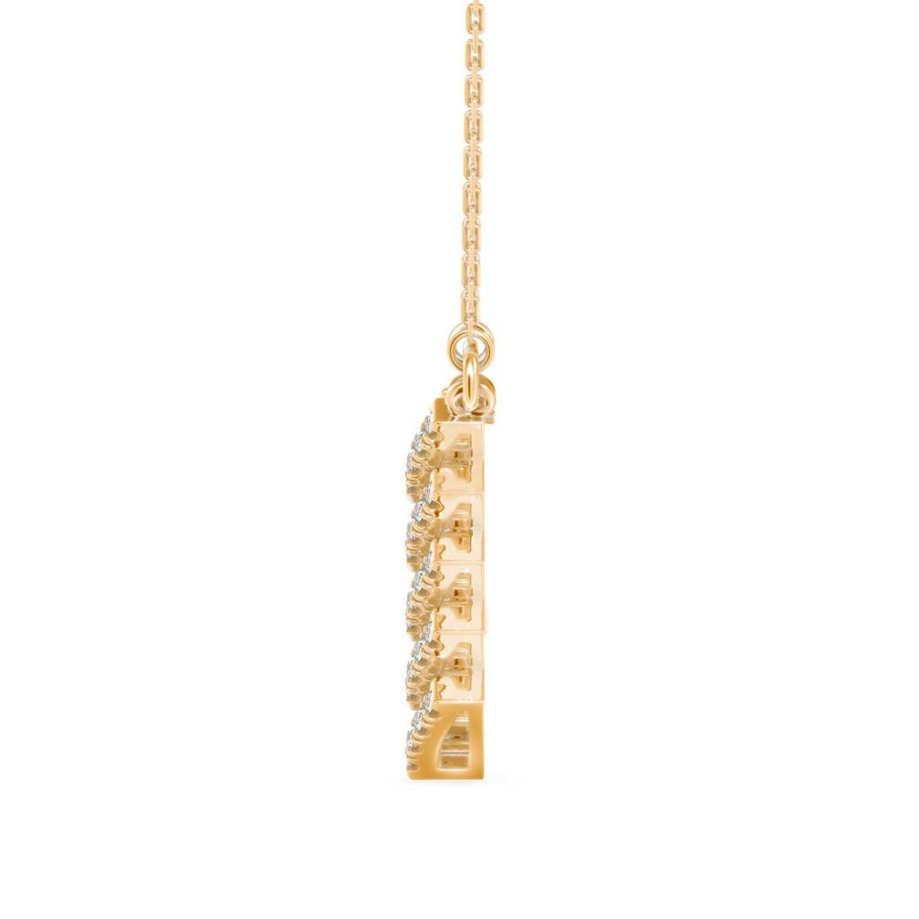 Baguette Bar Twist Diamond Pendant