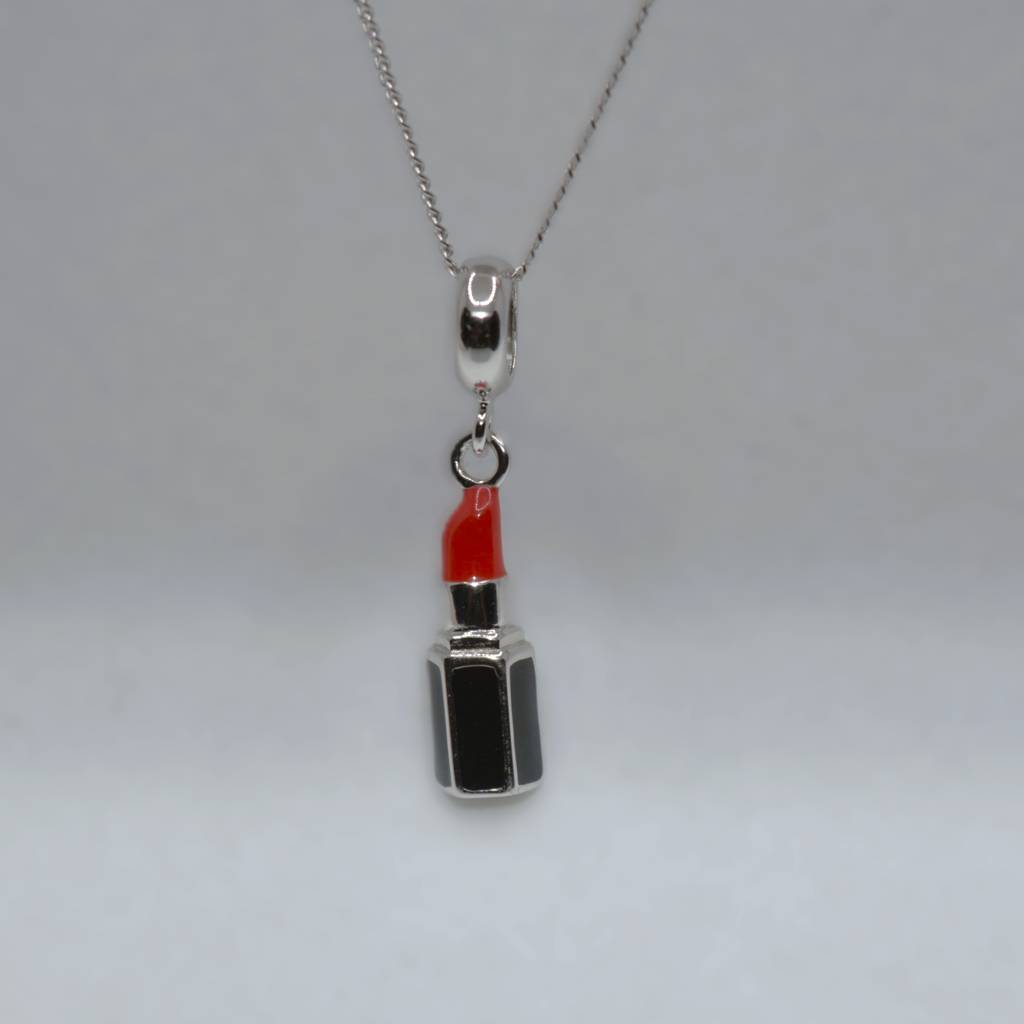 Lipstick Charm Pendant - 925 Silver Jewelry : 1296