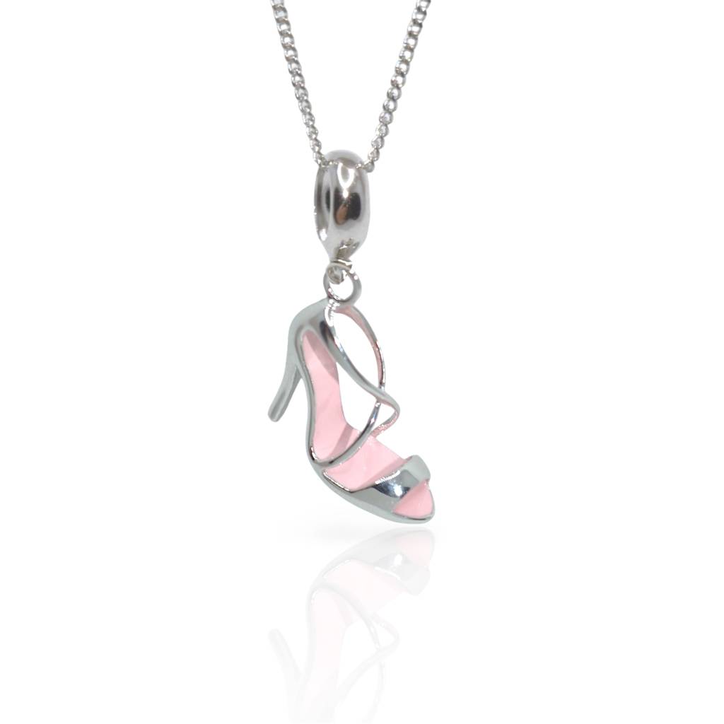 Sleek Metallic Stiletto Shoe - 925 Silver Jewelry : 1297