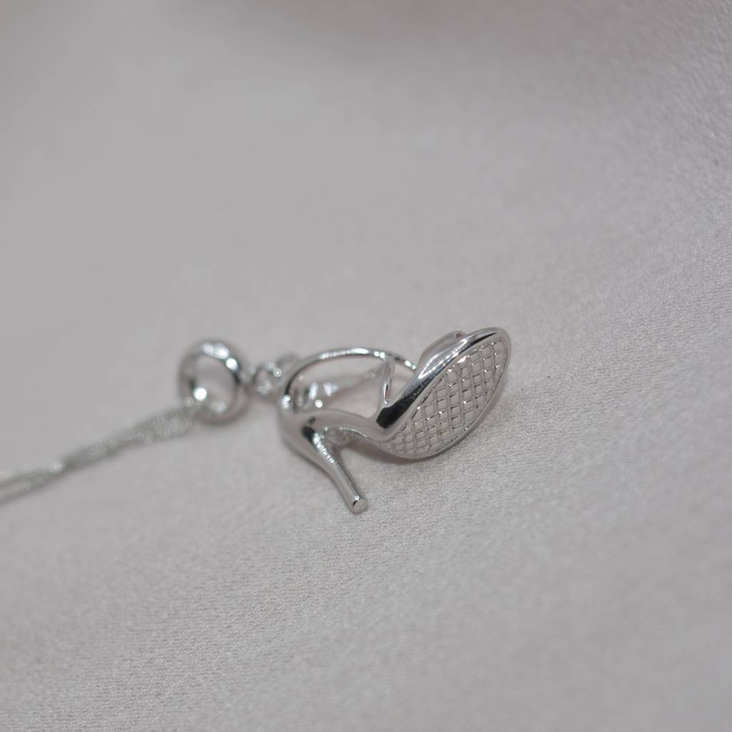Sleek Metallic Stiletto Shoe - 925 Silver Jewelry : 1297