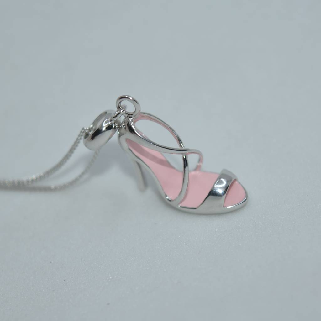 Sleek Metallic Stiletto Shoe - 925 Silver Jewelry : 1297