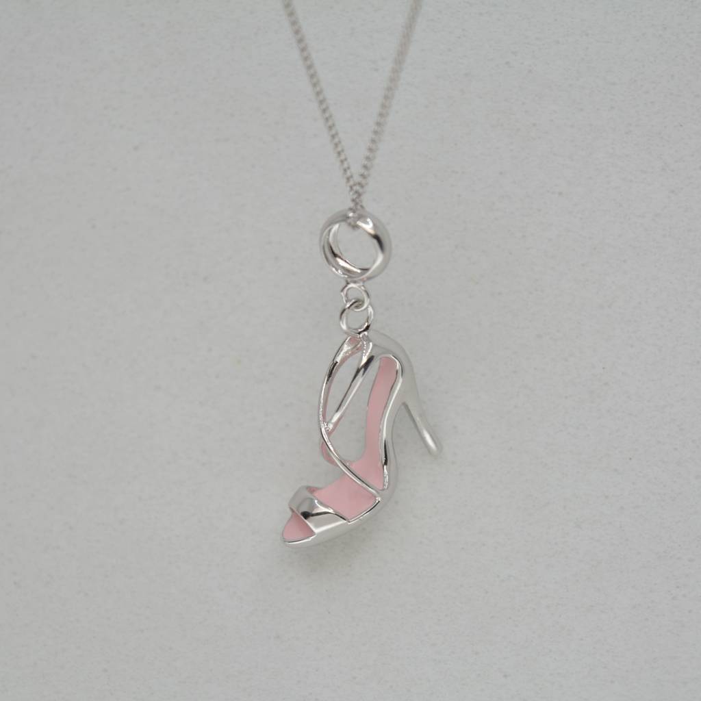 Sleek Metallic Stiletto Shoe - 925 Silver Jewelry : 1297