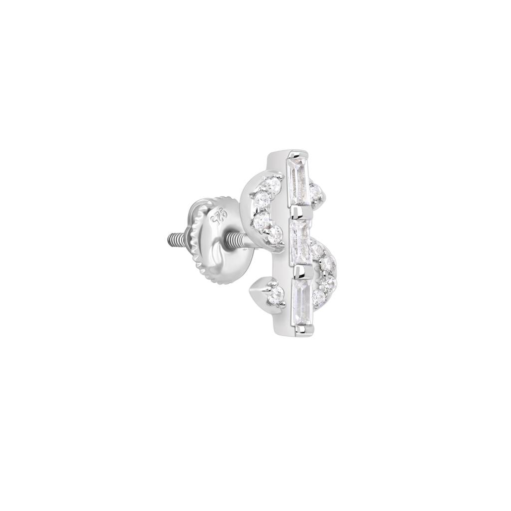 Charm Dollar Stud In Silver Color : FIER520