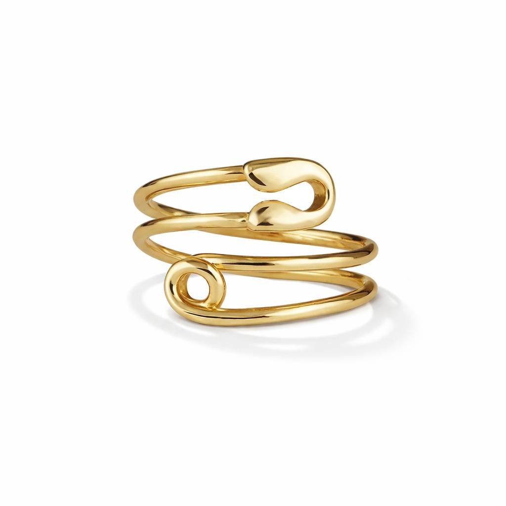 Gold-Tone Adjustable Stainless Steel Statement Ring For Women : 100638