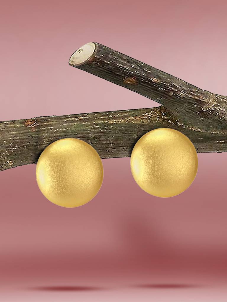 Minimalist Gold Stud Statement Earrings : YI24A0042E