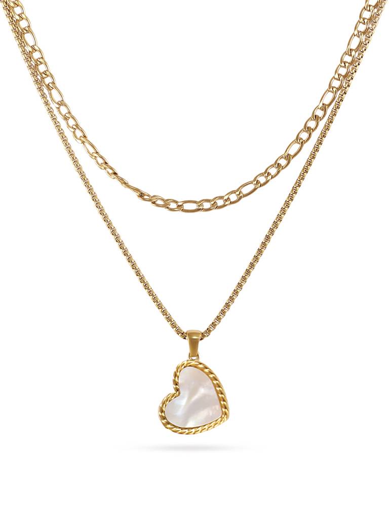 Multi-Chain Heart Shaped Necklace : YI24A0089N