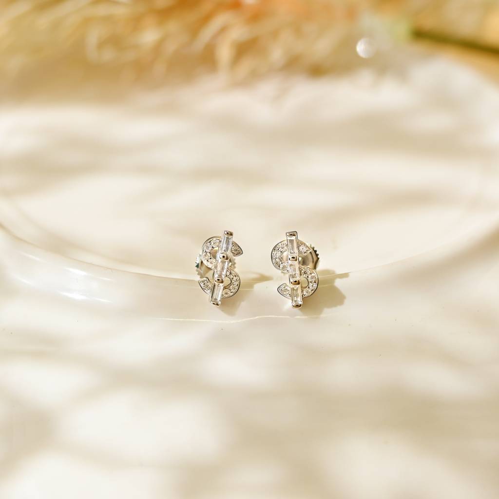 Charm Dollar Stud In Silver Color : FIER520