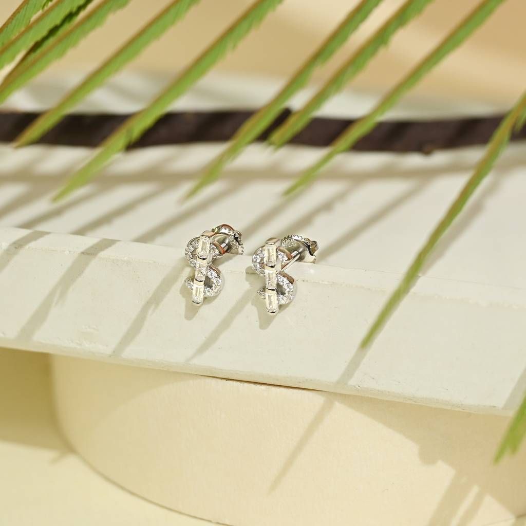 Charm Dollar Stud In Silver Color : FIER520