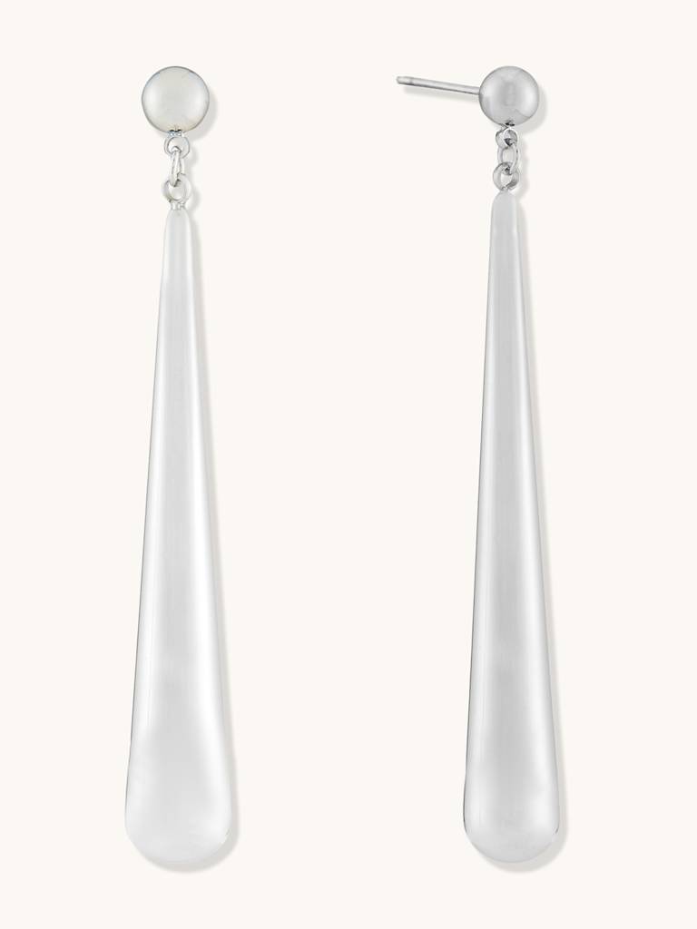 Modern Silver Drop Earrings : YI24A0158E