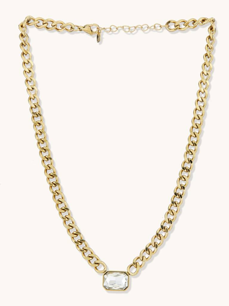 Sleek Design Gold-Toned Chain Necklace : YI24A0150N