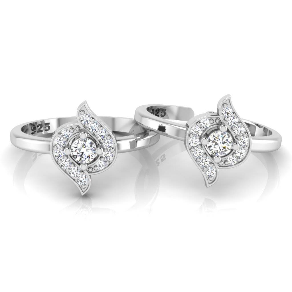 Iski Uski 925 Sterling Silver Antique Stylish Cz Toe Rings