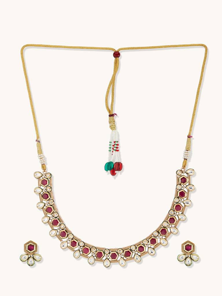 Stunning Kundan Necklace Set : YI24A0108N