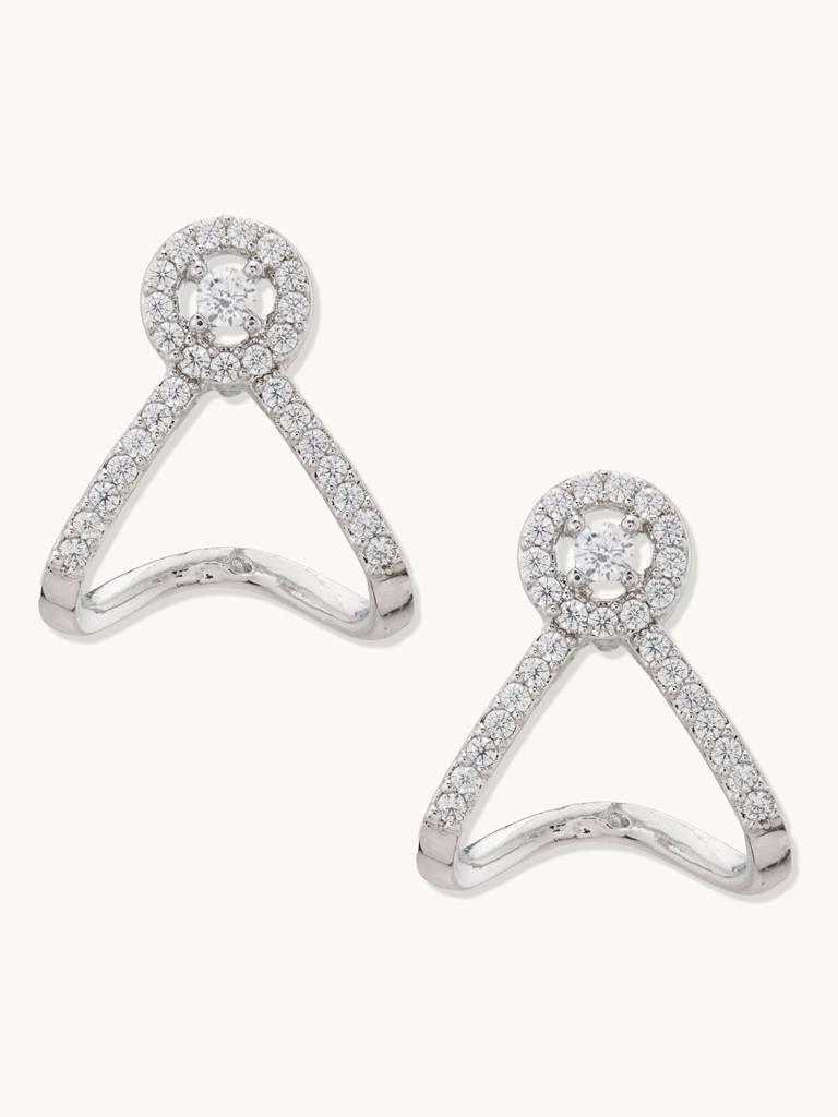 Elegant Diamond-Embellished Loop Earrings : YI24A0099E
