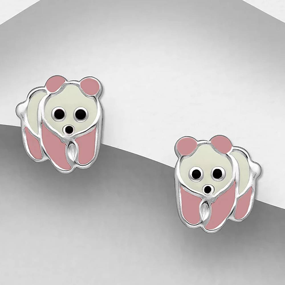 925 Pure Silver Panda Stud Cute Tiny Earrings | : TWP1138