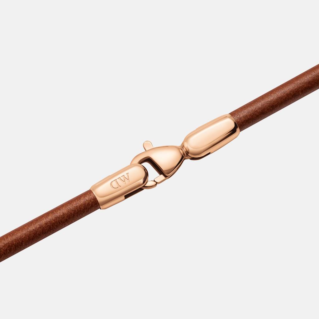 Daniel Wellington Leather Brown-Rose Gold  Leather Unisex Bracelet : DW00400720