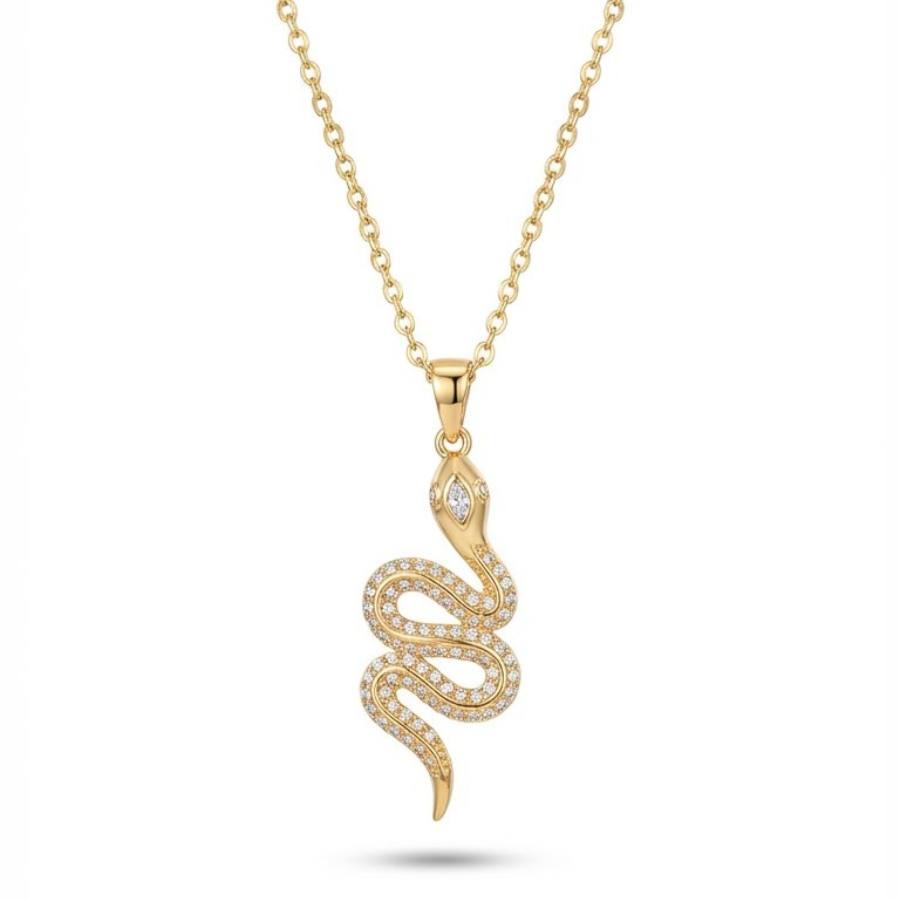 Single Snake Necklace For Women | Minimal Bar Style Pendant Jewellery : 1101178590