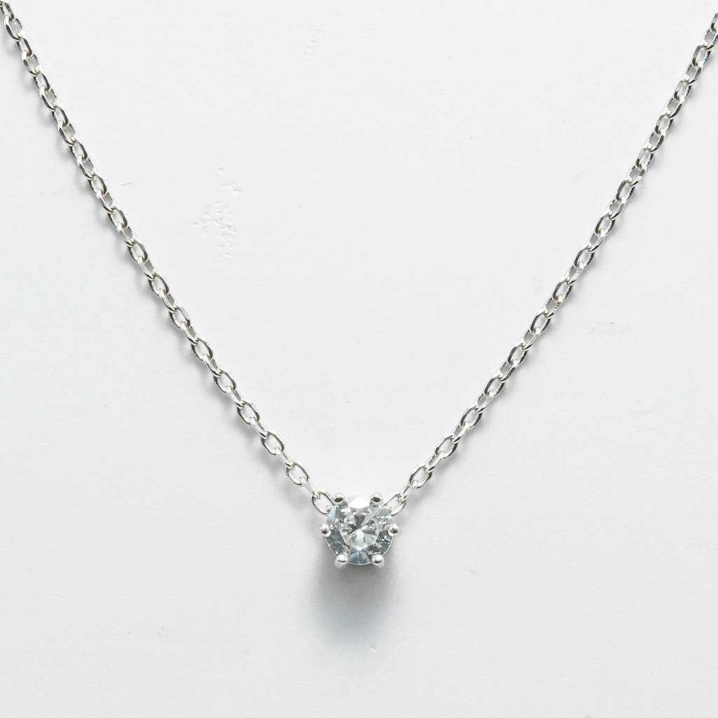 925 Sterling Silver Single Solitaire Chain Pendant |Statement Necklace : CP1012