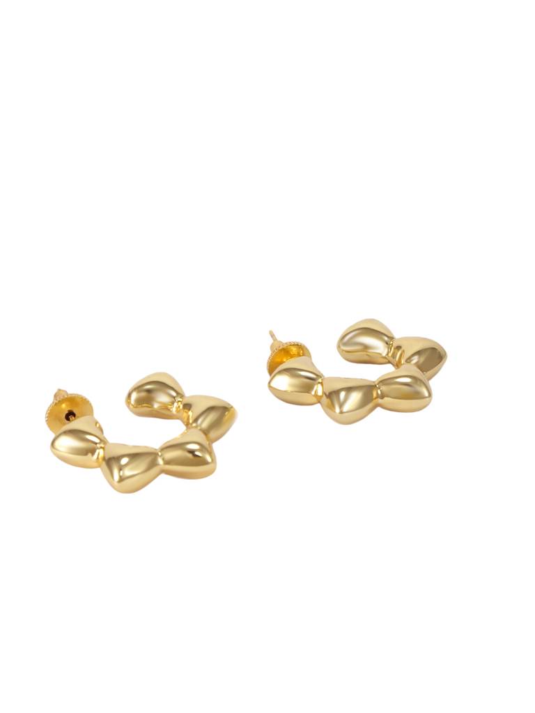 Gold Tone Spike Hoop Earrings : YI24A0061E