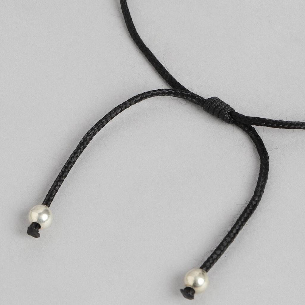 Uni-Evil Eye Rhodium Plated 925 Sterling Silver Thread Anklet : ANK-60212-PAIR