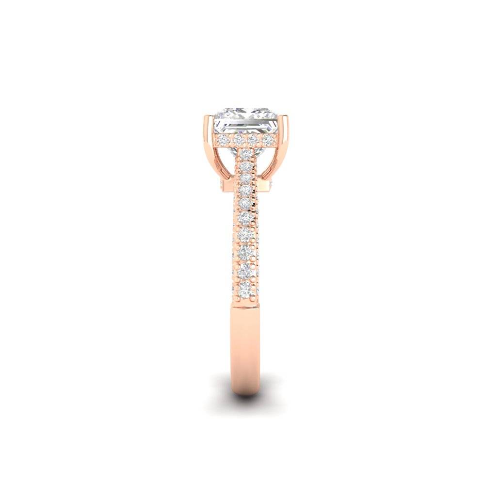 2.50 Ct Princess Cut Moissanite Women Solitaire Ring 14K Gold Plated : FJ_006