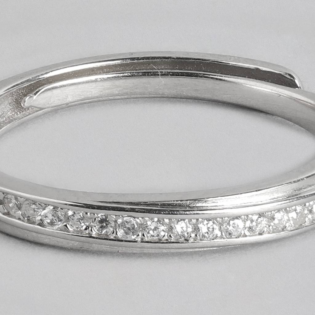 Classic Cz Sheet 925 Silver Female Ring (Adjustable) : RNG-40059