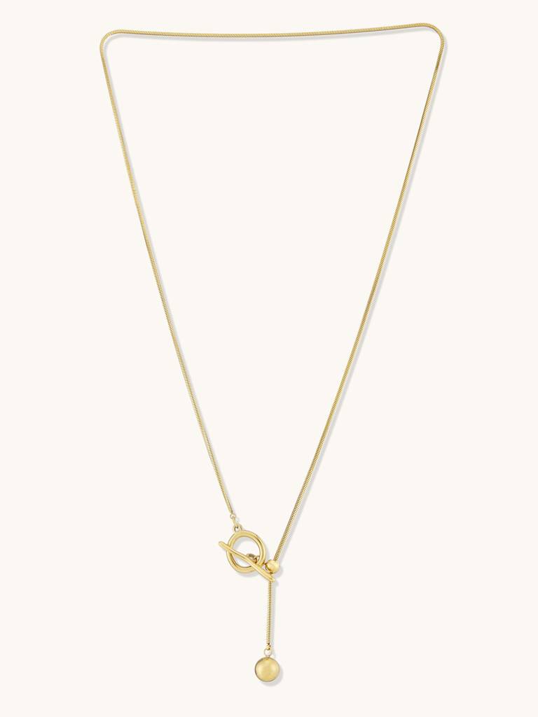 Gold Plated Snake Chain Adjustable Necklace : YI24A0085N