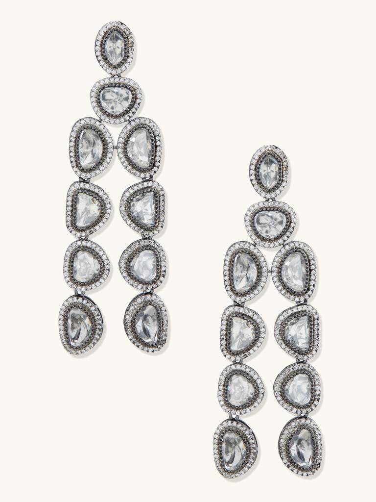 Stunning Silver Kundan Earrings : YI24A0107E