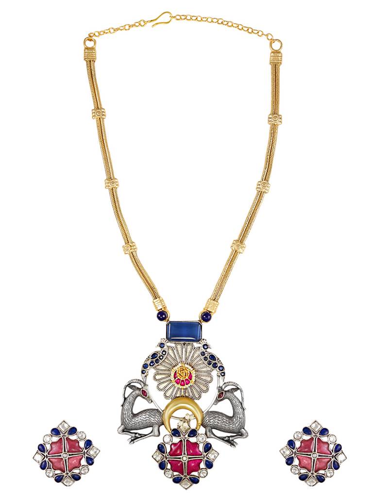 Oxidised Silver Necklace Set : YI24A0076N