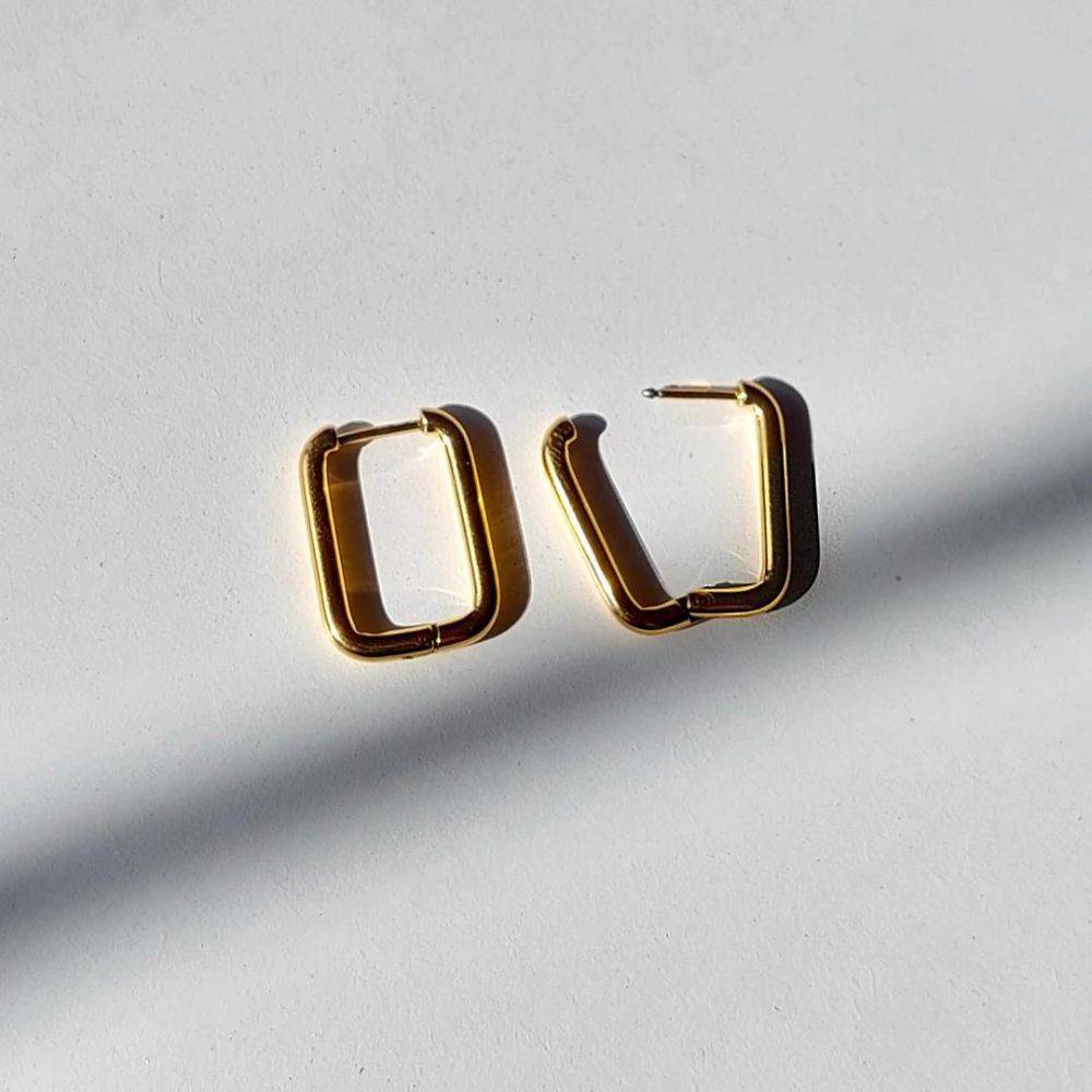 18Kt Gold Plated Box Earrings