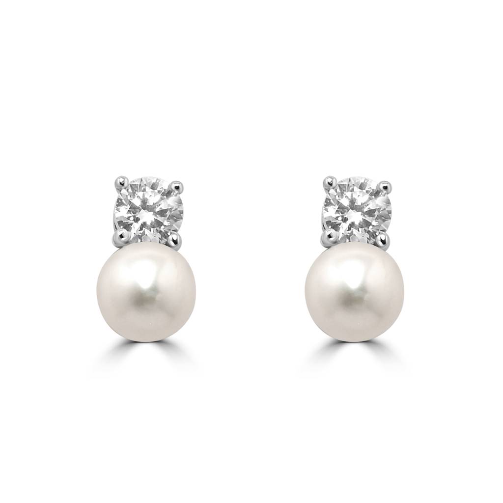 925 Pure Silver Pearl Zircon Studded Chain Pendant Set-Cps1029 : CPS1029
