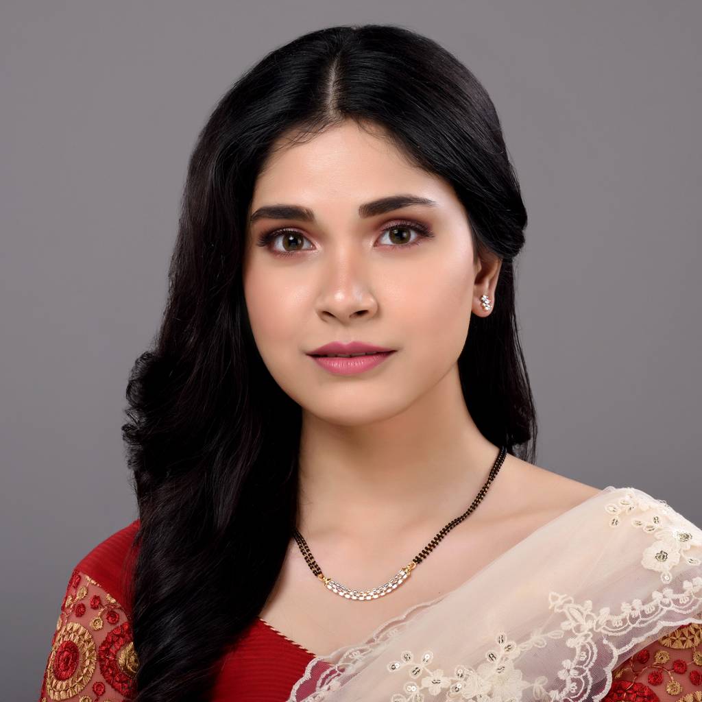 Gold Plated Ad Studded Elegant Mangalsutra Pendant With Earrings Set : SJMS1300