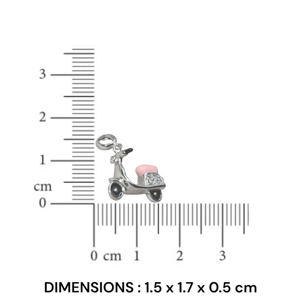 Retro Scooter Charm Pendant - 925 Silver Jewelry : 1300
