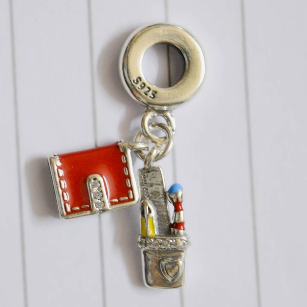 Book And Stationery Charm Pendant - 925 Silver Jewelry : 1304