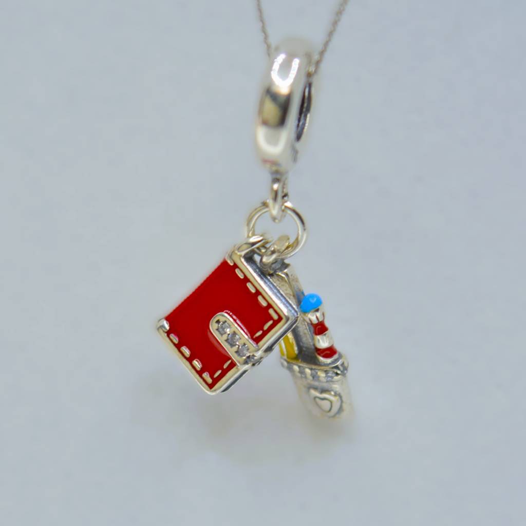 Book And Stationery Charm Pendant - 925 Silver Jewelry : 1304