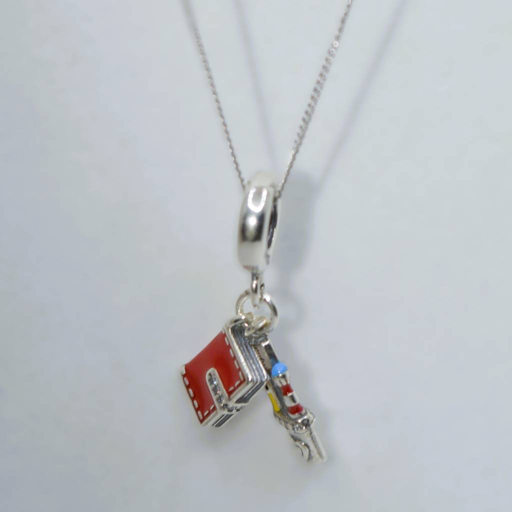 Book And Stationery Charm Pendant - 925 Silver Jewelry : 1304