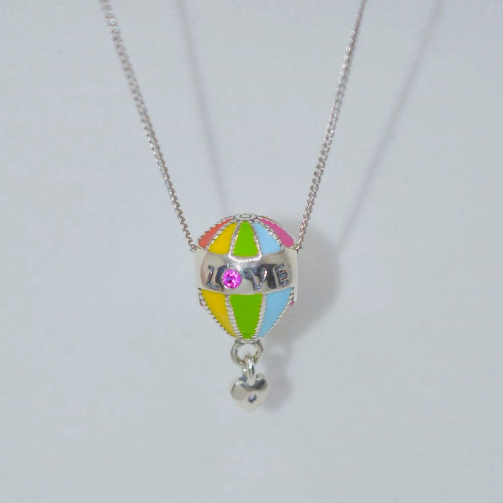Colorful Hot Air Balloon Charm Pendant - 925 Silver Jewelry : 1305