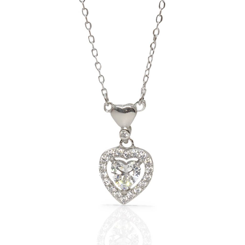 Elegant Sweet-Heart Necklace For Women - 925 Silver Jewelry : 1306