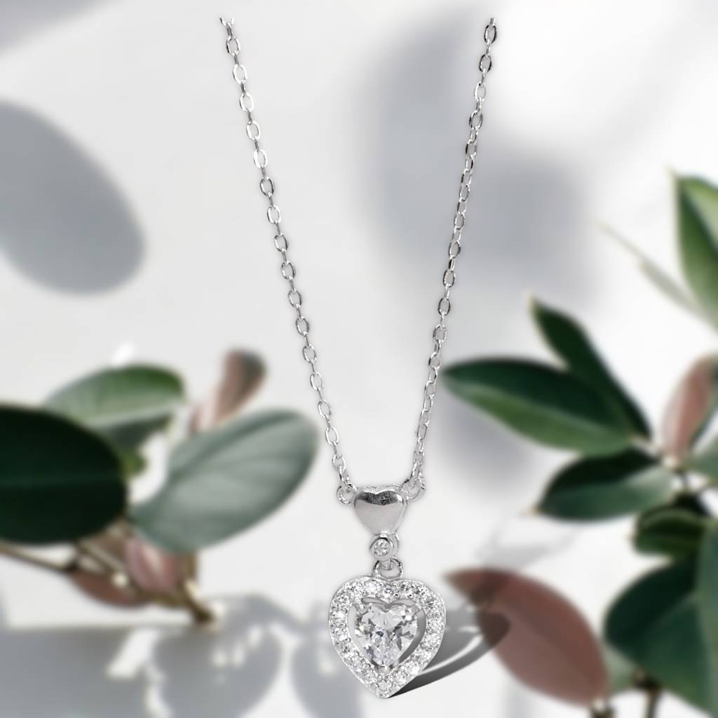 Elegant Sweet-Heart Necklace For Women - 925 Silver Jewelry : 1306