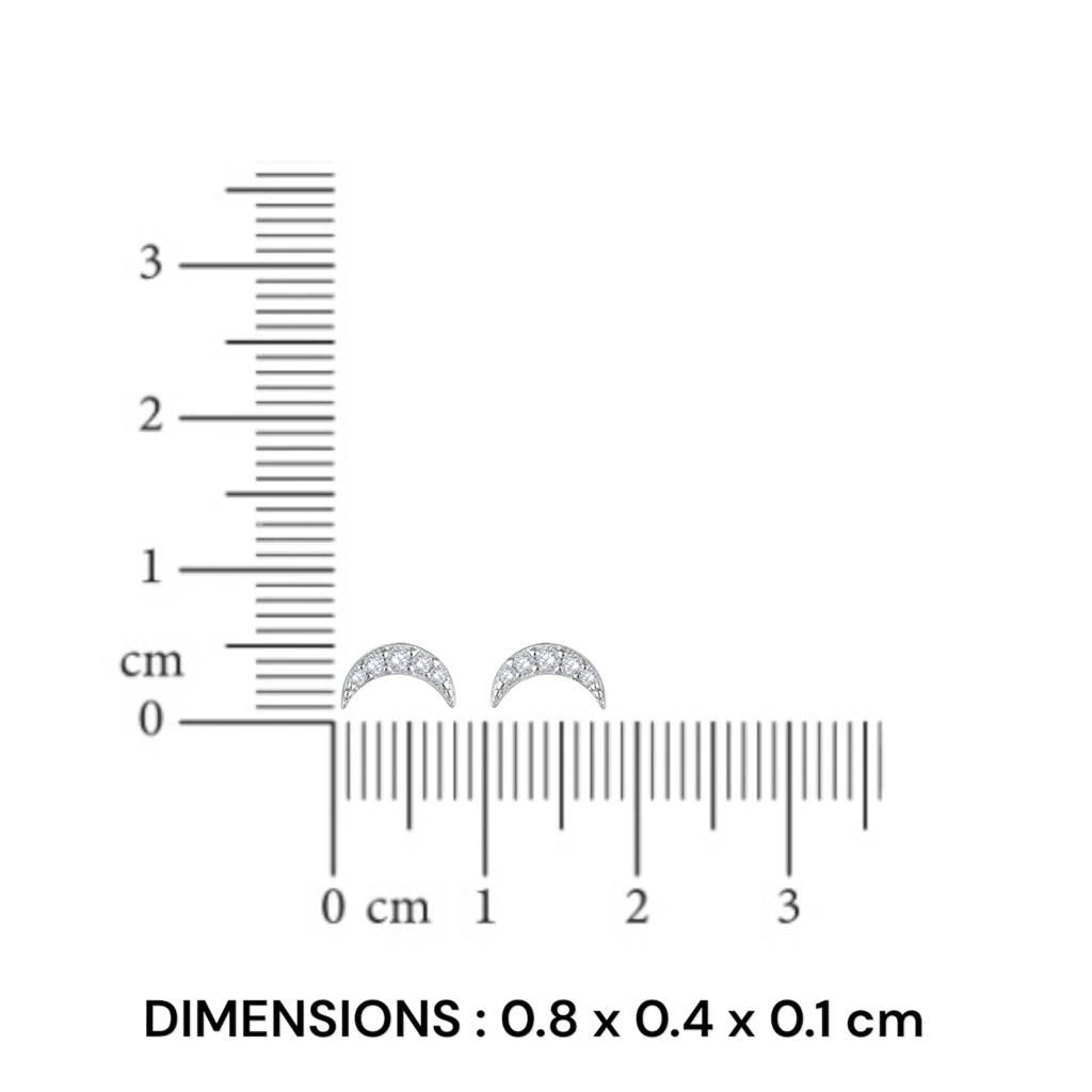Crescent Moon Stud Earrings For Teens - 925 Silver Jewelry : 1307