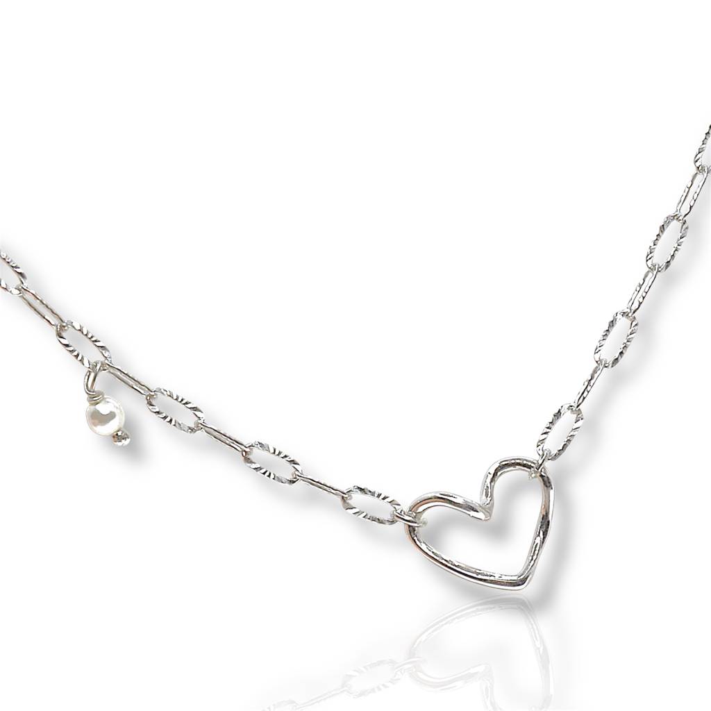 Delicate Heart-Shaped Chain Bracelet - 925 Silver Jewelry : 1308
