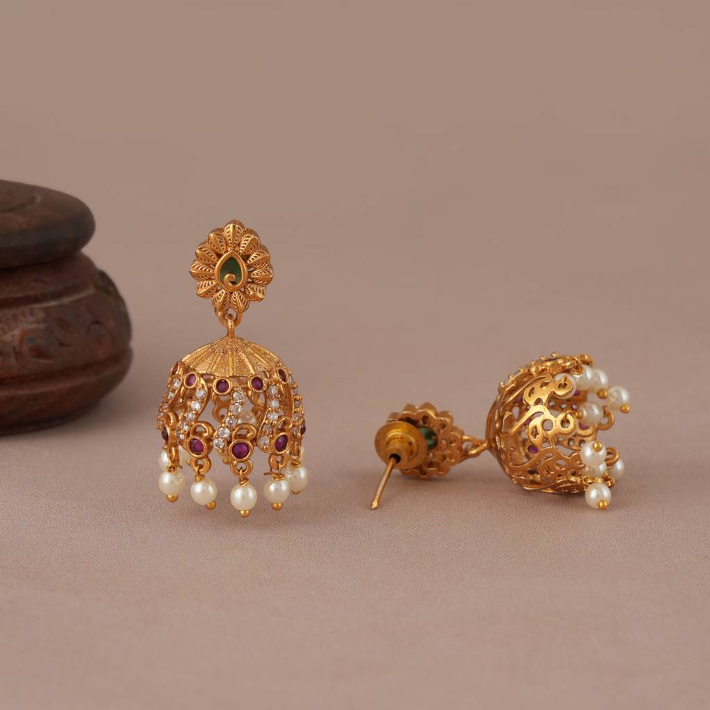 Elegant Gold Plated Peacock Necklace Set : SJ068
