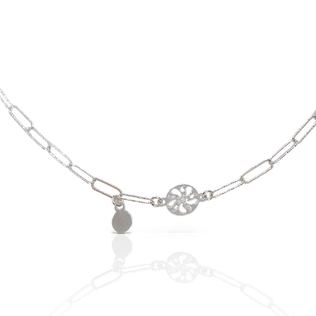 Chain Bracelet With Filigree Charm - 925 Silver Jewelry : 1310