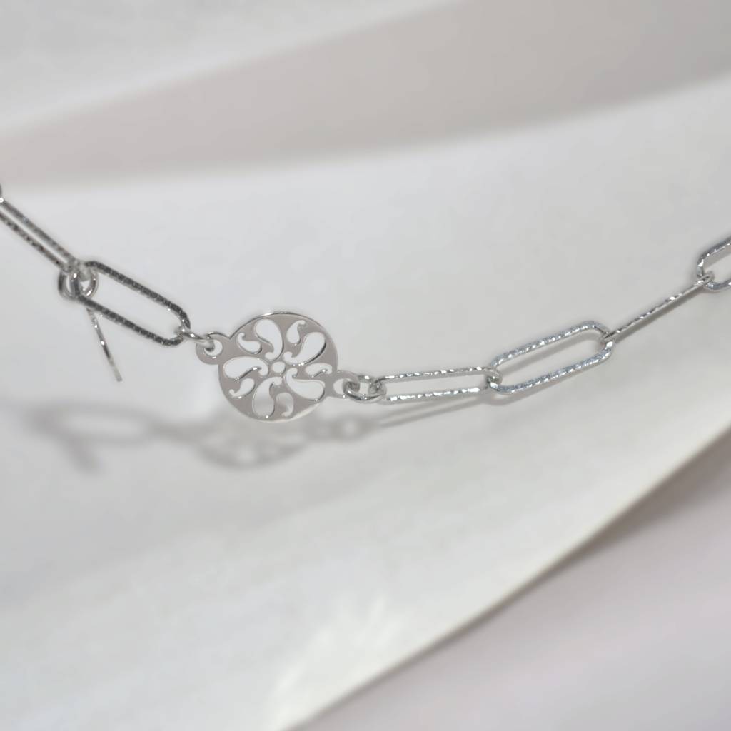 Chain Bracelet With Filigree Charm - 925 Silver Jewelry : 1310