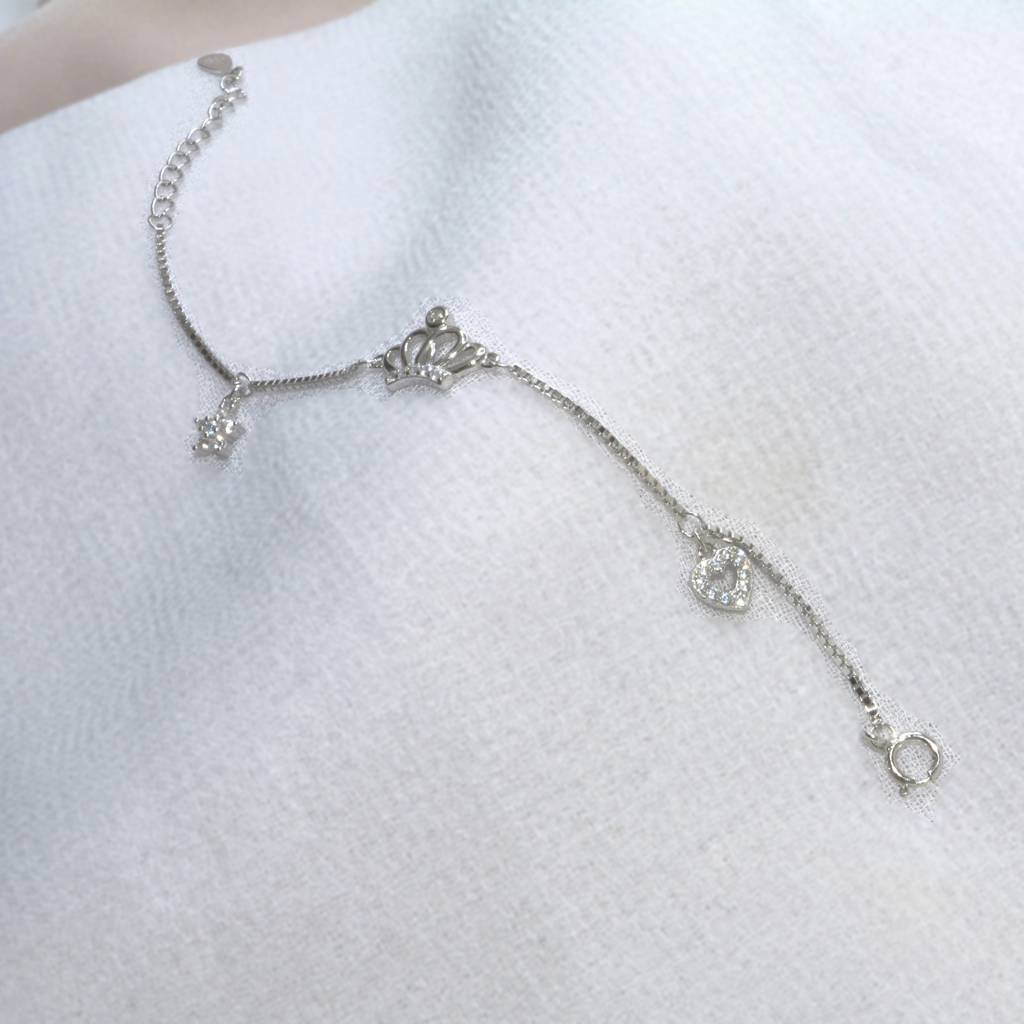 Crown Charm Bracelet - 925 Silver Jewelry : 1311