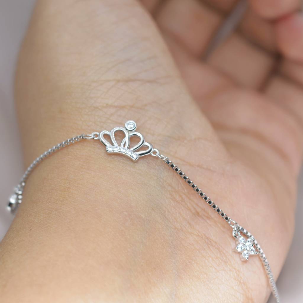 Crown Charm Bracelet - 925 Silver Jewelry : 1311