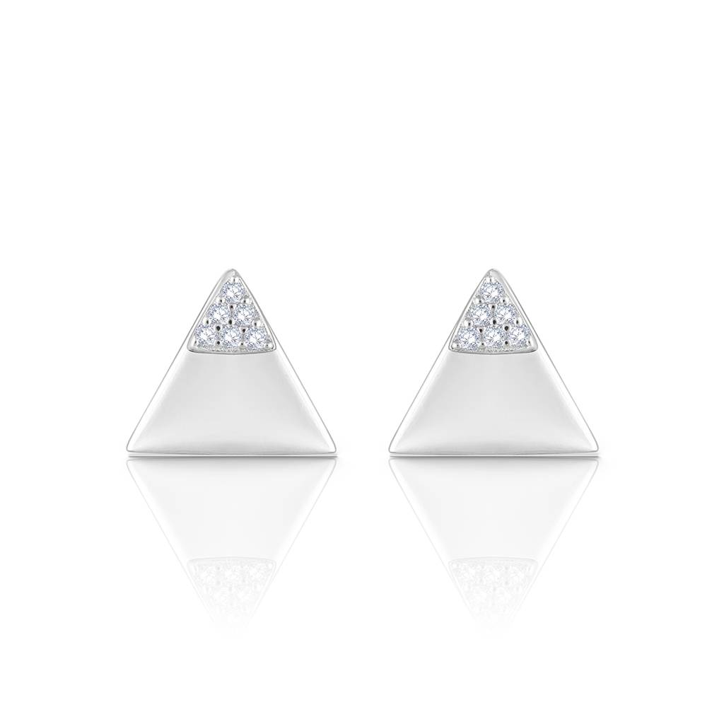 Triangular Jacket Stud Earrings - 925 Silver Jewelry : 1312