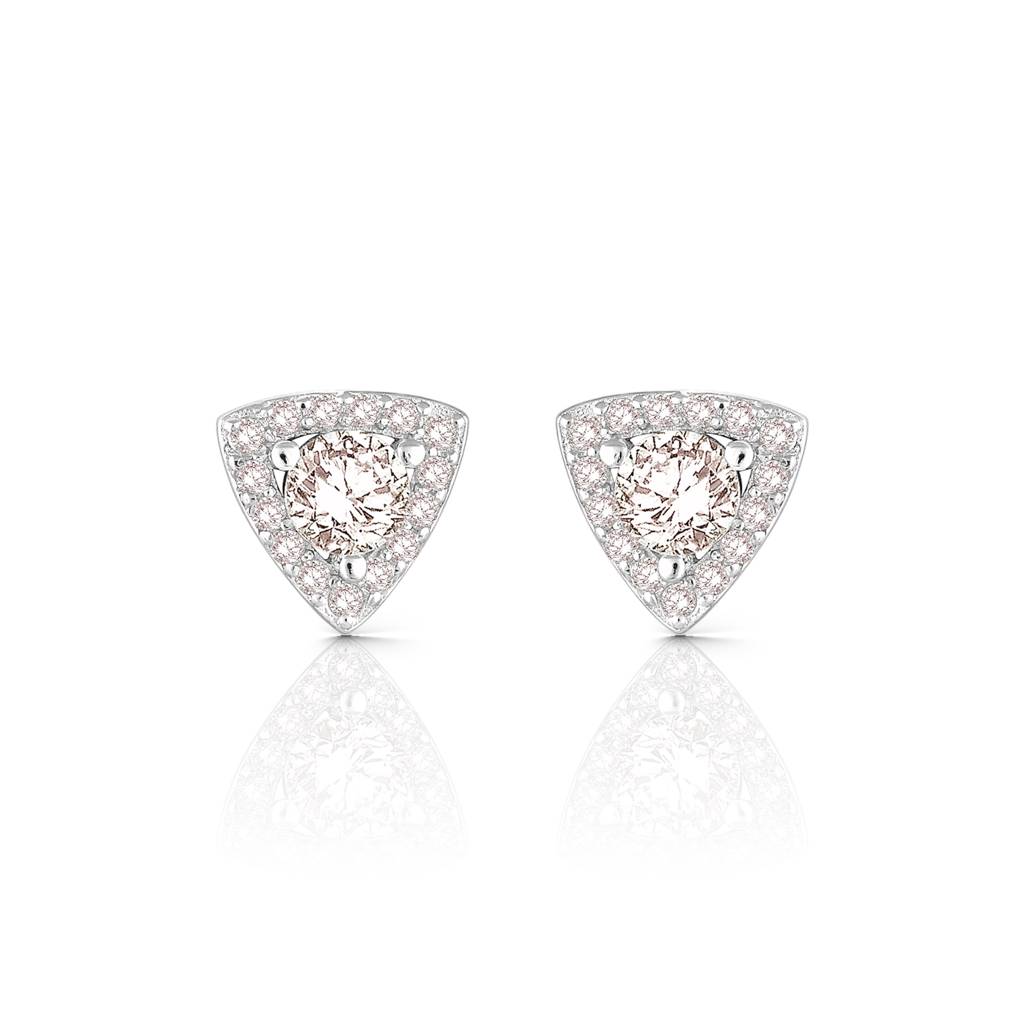 Sparkling Triangular Earrings - 925 Silver Jewelry : 1313