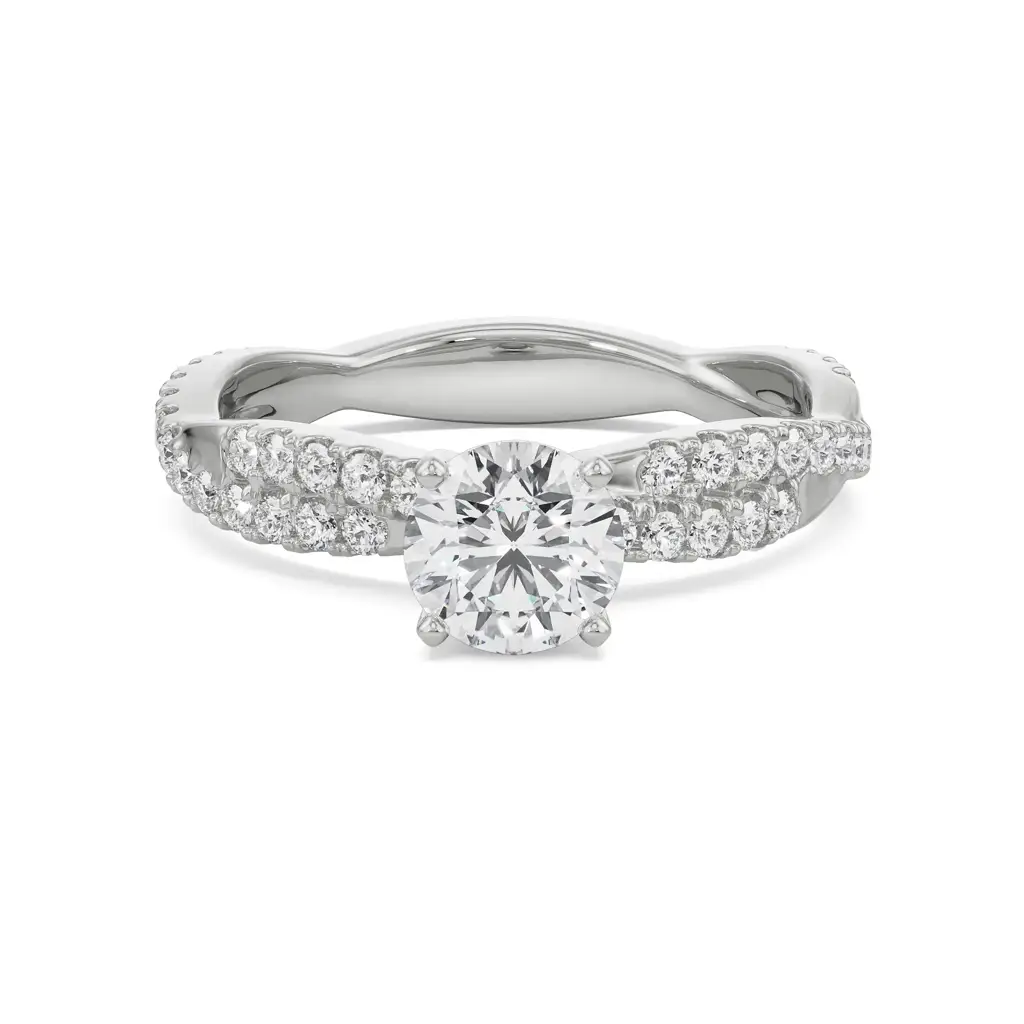Alia Twisted Band Solitaire Ring : R1316