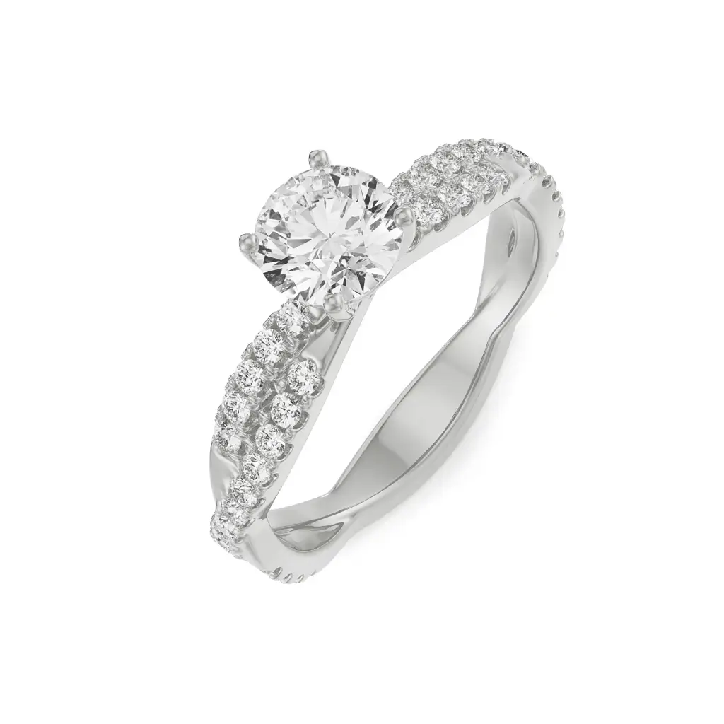Alia Twisted Band Solitaire Ring : R1316