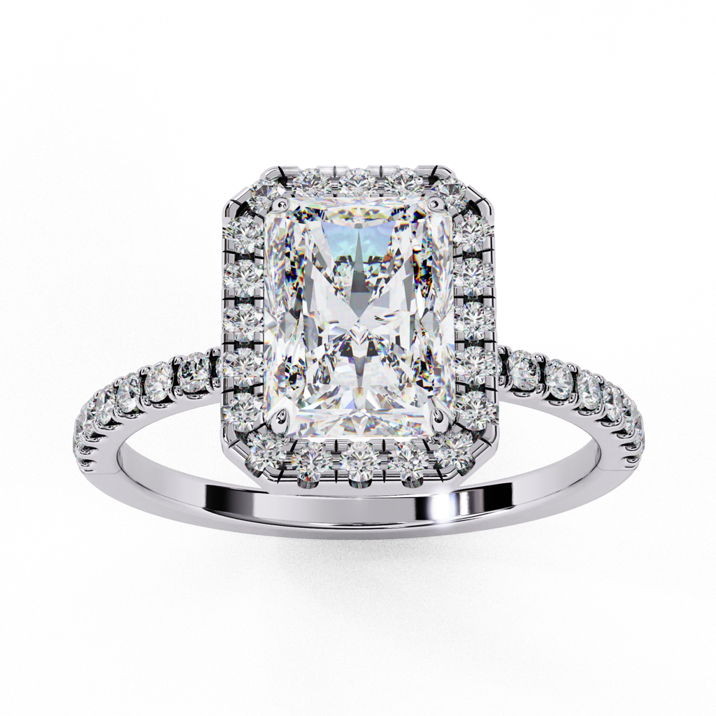 2Ct Radiant Cut Lab Grown Diamond Engagement Ring : ZY-028